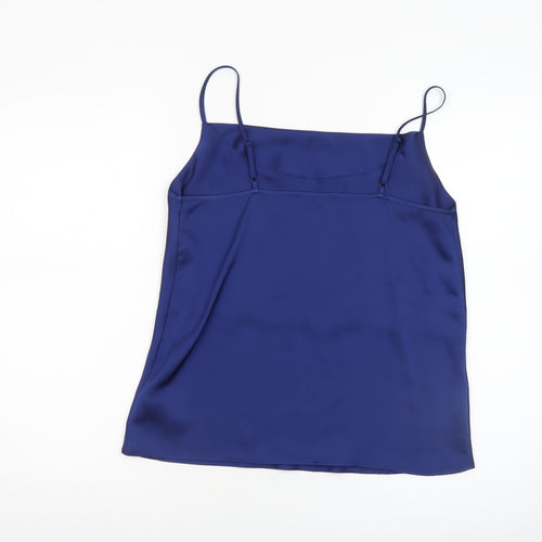 Oasis Women Blue Camisole Satin Tank Top Size 10