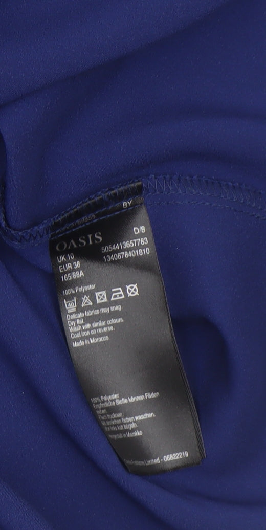 Oasis Women Blue Camisole Satin Tank Top Size 10