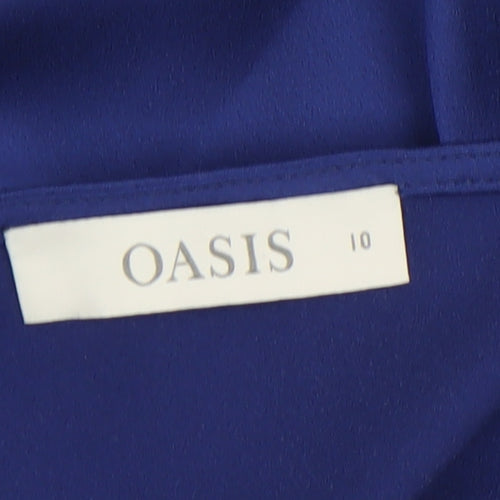 Oasis Women Blue Camisole Satin Tank Top Size 10