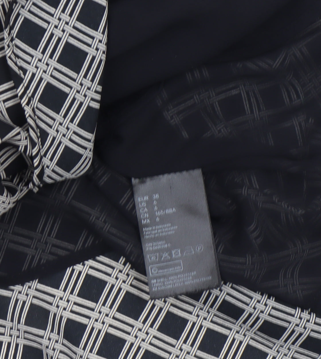 H&M Women Black Geometric Sleeveless Shirt Dress Size 10