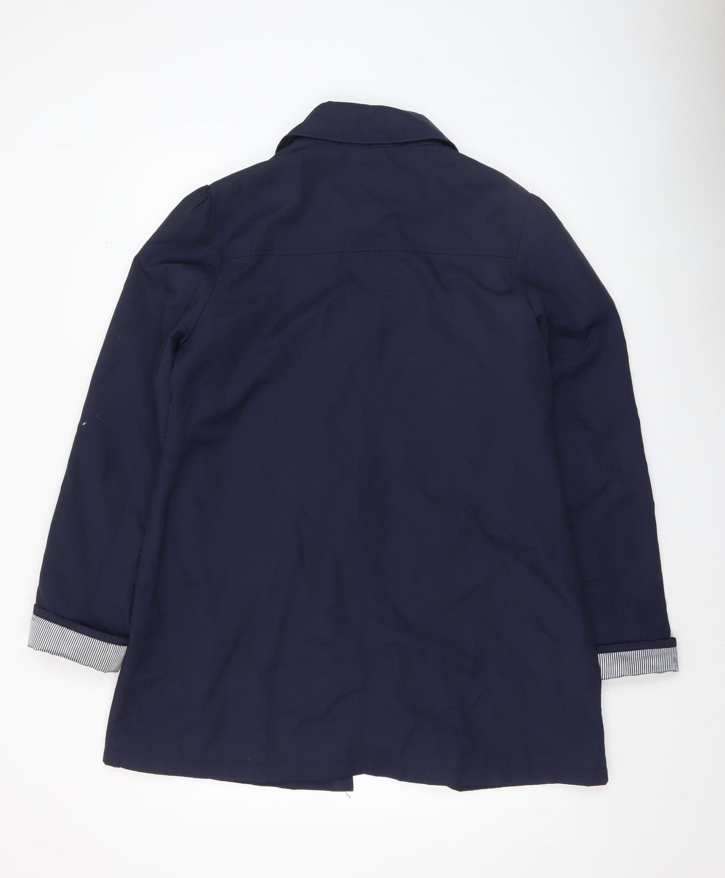 Denim Co Women’s Blue Cotton Blend Mid-Length Trench Coat Size 16