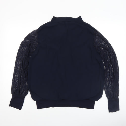 Kate + Pippa Women’s Navy Blue Lace Sleeve Tunic Blouse Size L