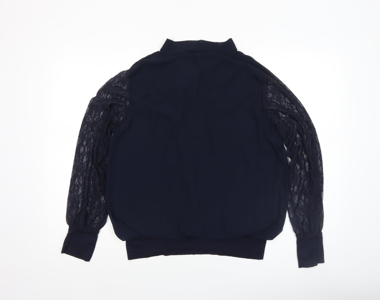 Kate + Pippa Women’s Navy Blue Lace Sleeve Tunic Blouse Size L