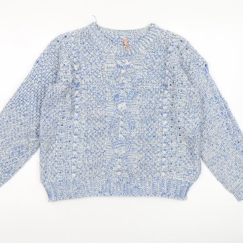 Sweewe Paris Women's Blue Chunky-Knit Wool Blend Jumper M