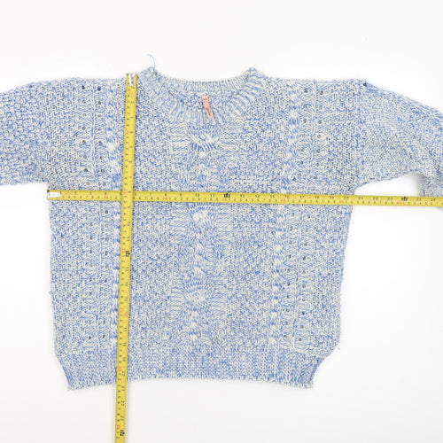 Sweewe Paris Women's Blue Chunky-Knit Wool Blend Jumper M
