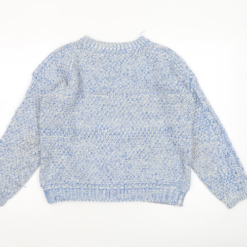 Sweewe Paris Women's Blue Chunky-Knit Wool Blend Jumper M