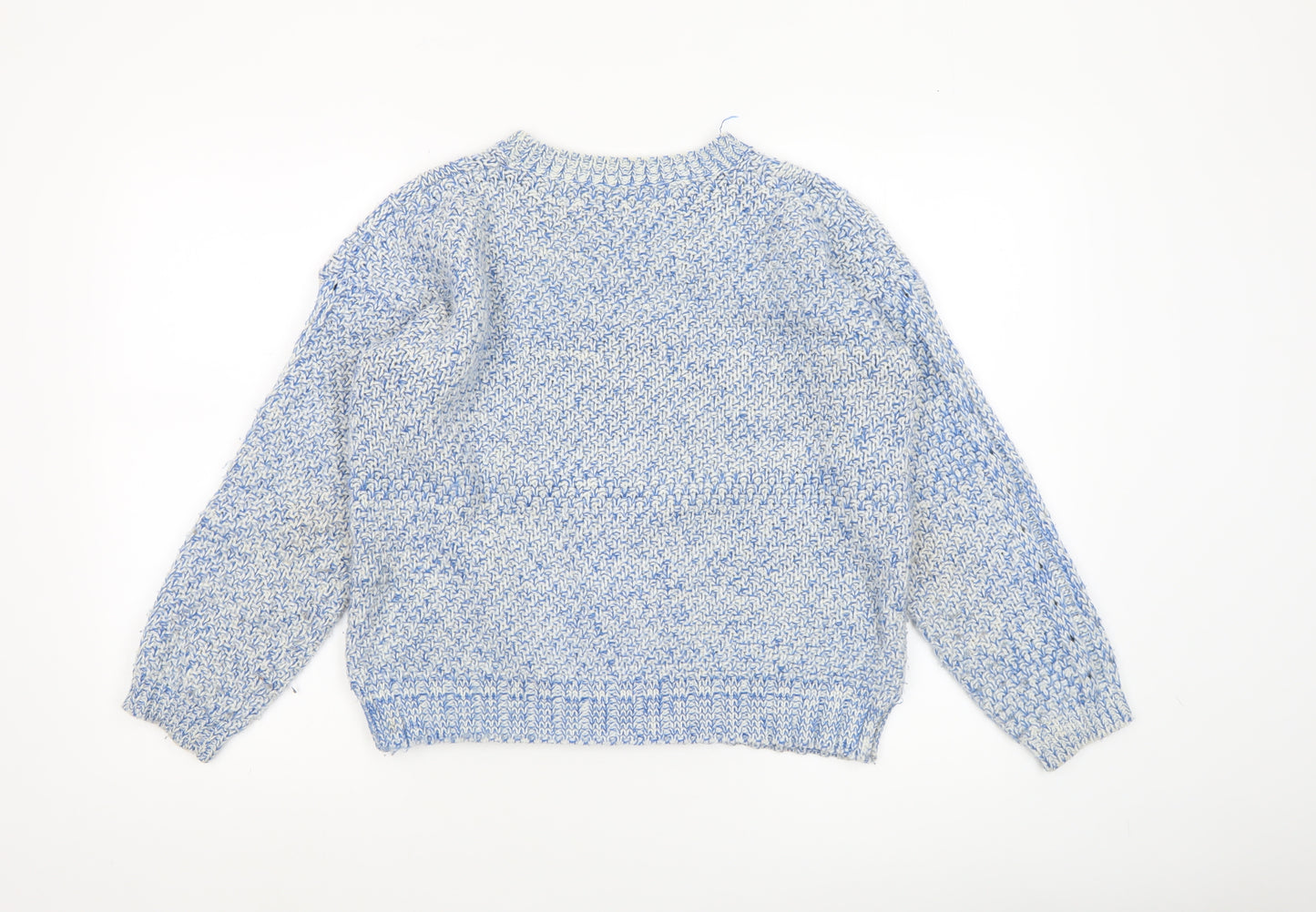 Sweewe Paris Women's Blue Chunky-Knit Wool Blend Jumper M