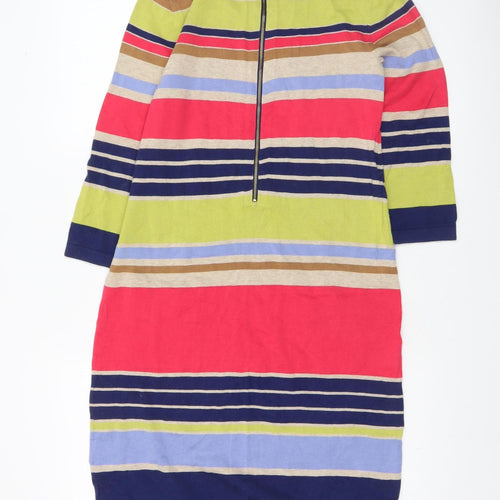 Phase Eight Women’s Multicoloured Stripe Cotton Shift Dress Size 10