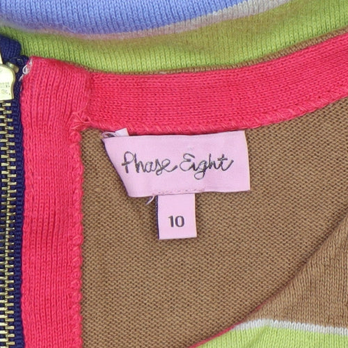 Phase Eight Women’s Multicoloured Stripe Cotton Shift Dress Size 10