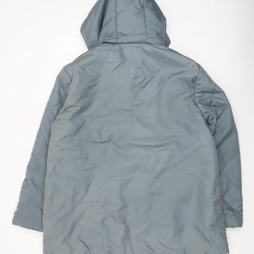 Anne de Lancay Women’s Grey Quilted Hooded Puffer Coat Size L