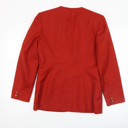 Viyella Women's Red Pure Wool Single-Breasted Blazer Size 8