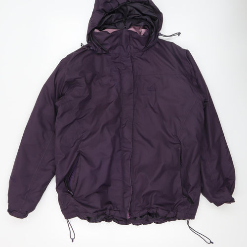 Peter Storm Womens Purple Waterproof Hooded Parka Jacket Size 16