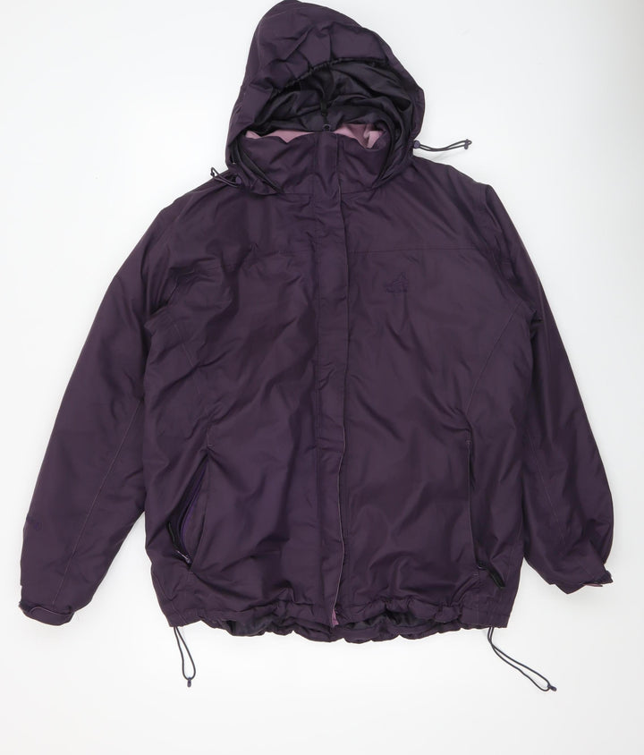 Peter Storm Womens Purple Waterproof Hooded Parka Jacket Size 16
