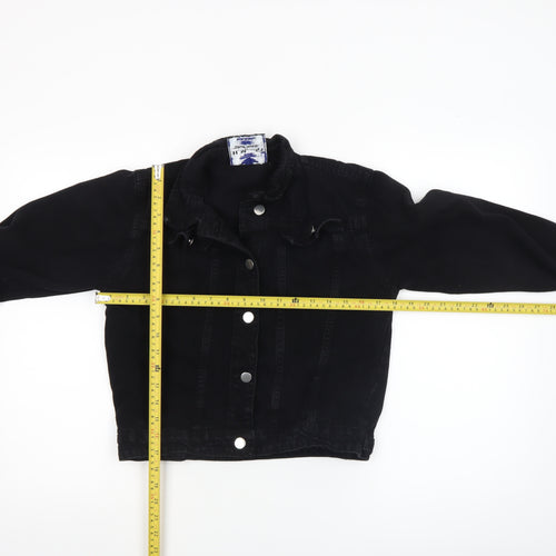 H.M Miss Annie Girls Black Denim Button Jacket 6-7 Years Classic Style