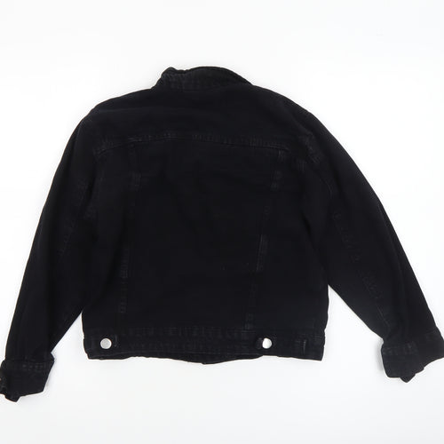 H.M Miss Annie Girls Black Denim Button Jacket 6-7 Years Classic Style