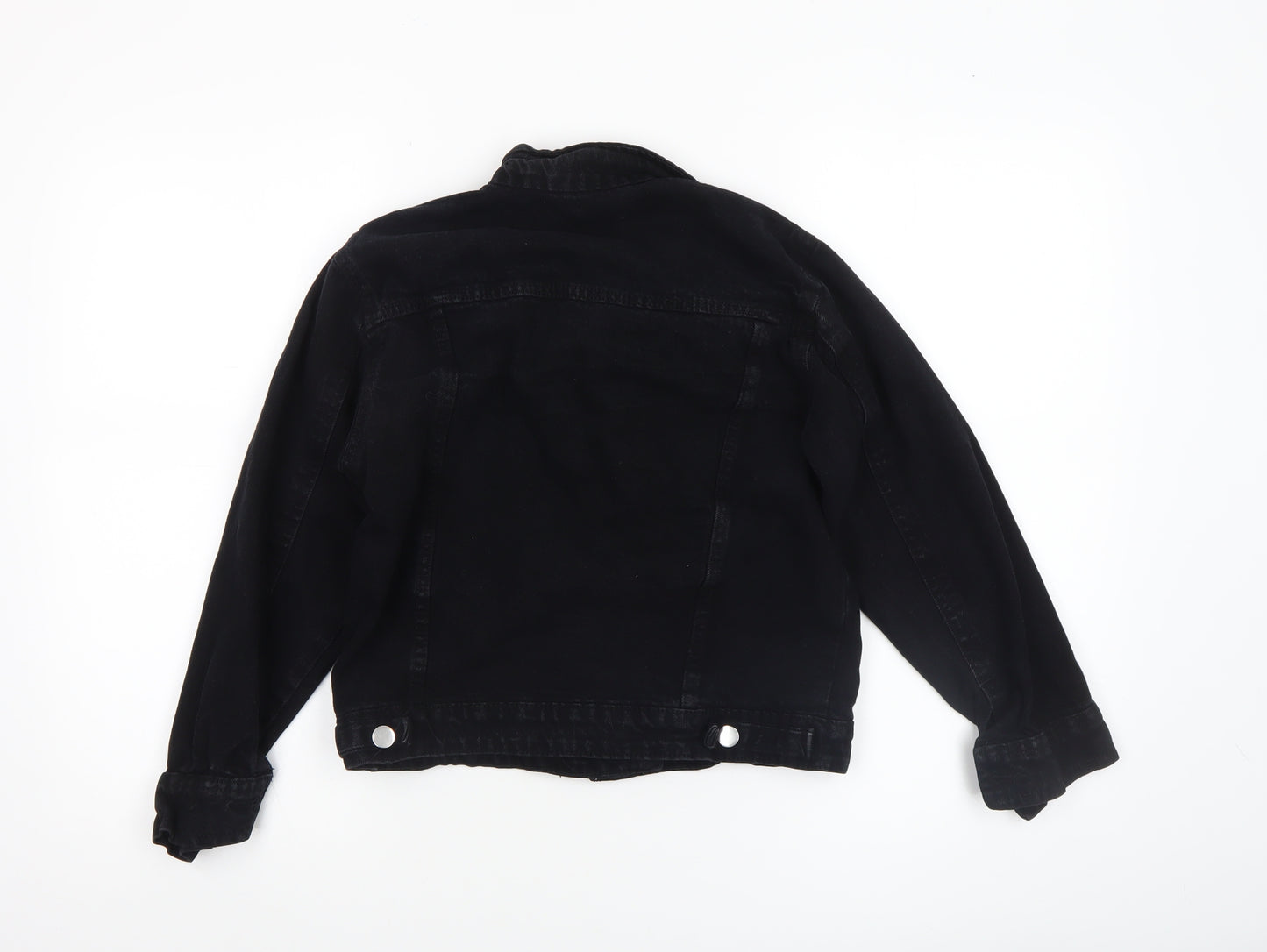 H.M Miss Annie Girls Black Denim Button Jacket 6-7 Years Classic Style