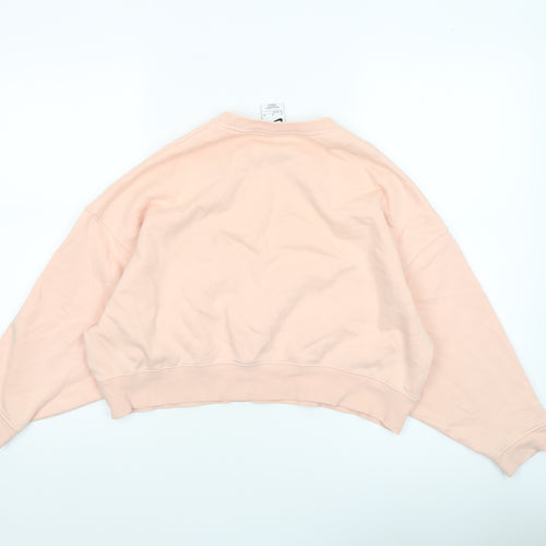 Nike Girls Pink Crew Neck Fleece Pullover Sweatshirt M 10-11 Years