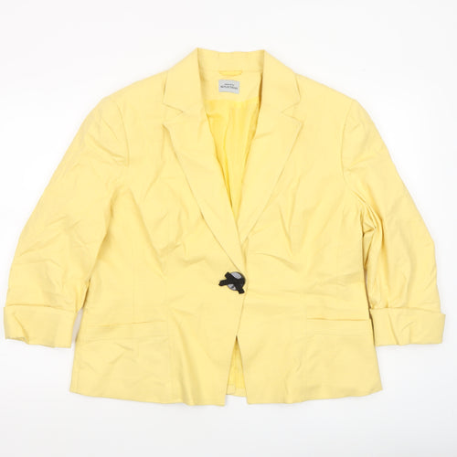 Reflections Womens Yellow Linen Blend Blazer Size 20 Tailored Jacket