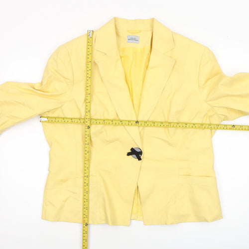 Reflections Womens Yellow Linen Blend Blazer Size 20 Tailored Jacket