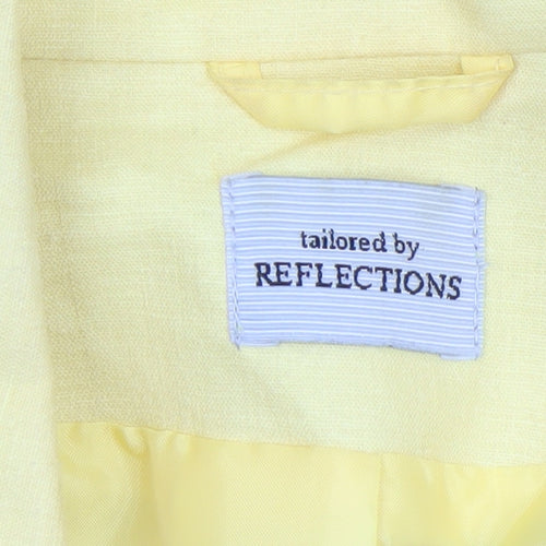 Reflections Womens Yellow Linen Blend Blazer Size 20 Tailored Jacket