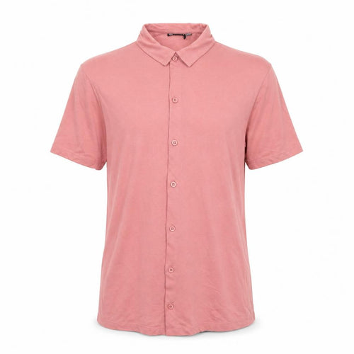 ASOS Design Men’s Pink Short Sleeve Button-Up Casual Shirt Size S