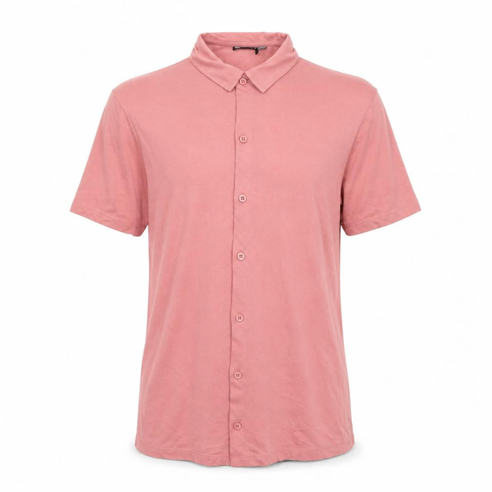 ASOS Design Men’s Pink Short Sleeve Button-Up Casual Shirt Size S
