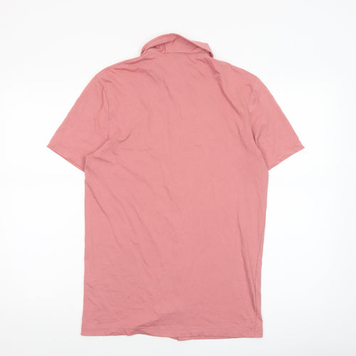 ASOS Design Men’s Pink Short Sleeve Button-Up Casual Shirt Size S