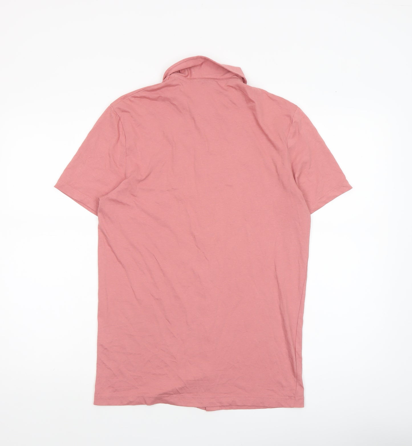ASOS Design Men’s Pink Short Sleeve Button-Up Casual Shirt Size S