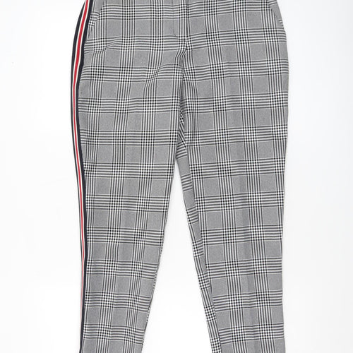 Dorothy Perkins Womens Grey Check Cropped Slim Trousers Size 6