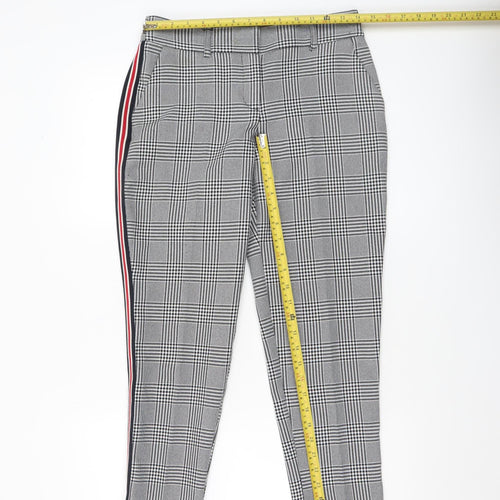 Dorothy Perkins Womens Grey Check Cropped Slim Trousers Size 6