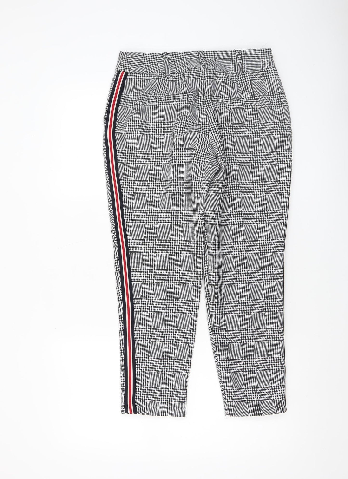 Dorothy Perkins Womens Grey Check Cropped Slim Trousers Size 6