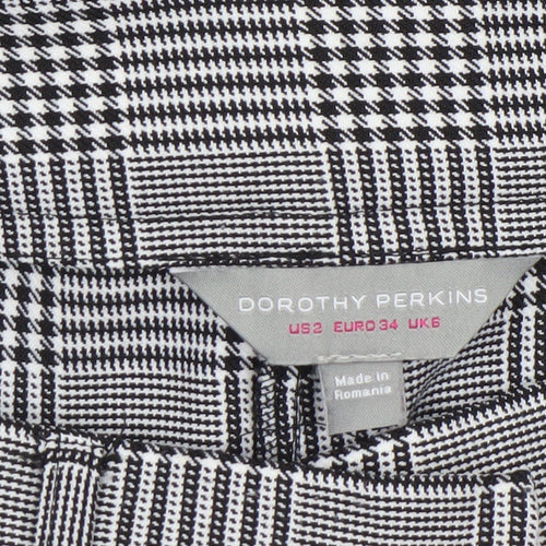 Dorothy Perkins Womens Grey Check Cropped Slim Trousers Size 6
