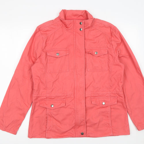 Atlas For Women Pink Cotton Mid-Length Casual Jacket UK 12