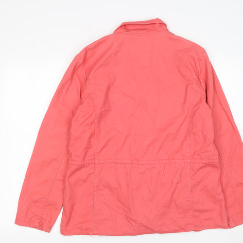 Atlas For Women Pink Cotton Mid-Length Casual Jacket UK 12