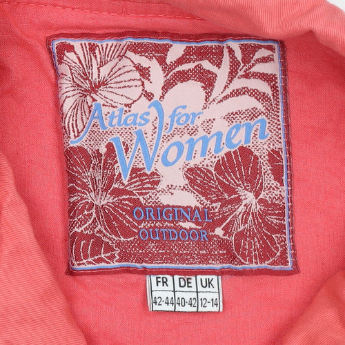 Atlas For Women Pink Cotton Mid-Length Casual Jacket UK 12