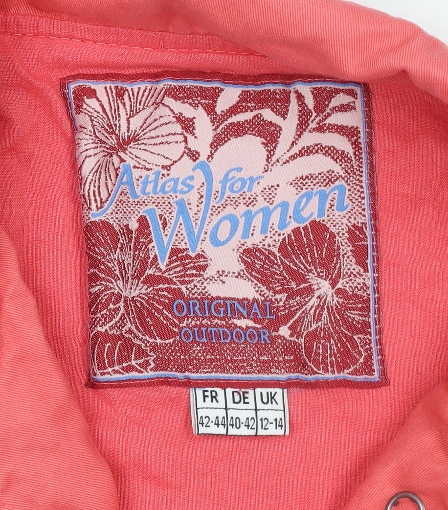 Atlas For Women Pink Cotton Mid-Length Casual Jacket UK 12