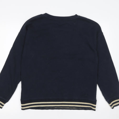 Next Women Navy Christmas Owl Sequin Sweatshirt M