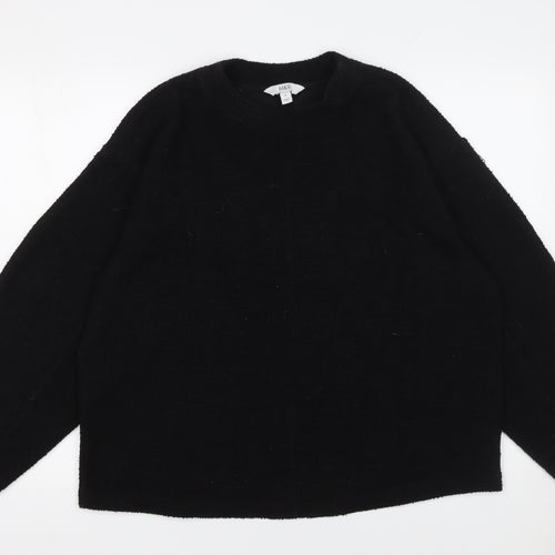 Marks and Spencer Womens Black Medium Crew Neck Cotton Blend Jumper