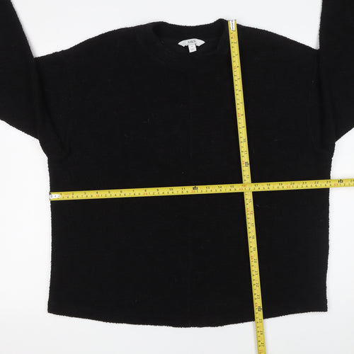 Marks and Spencer Womens Black Medium Crew Neck Cotton Blend Jumper