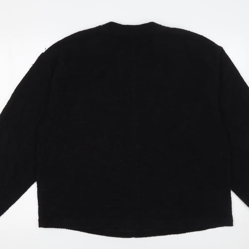 Marks and Spencer Womens Black Medium Crew Neck Cotton Blend Jumper