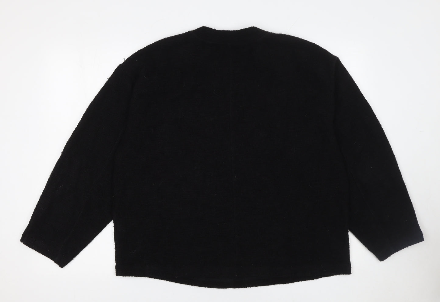 Marks and Spencer Womens Black Medium Crew Neck Cotton Blend Jumper