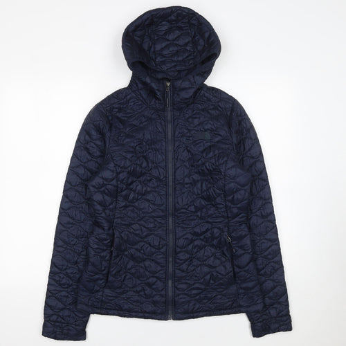 The North Face Women's Blue Quilted Hooded Jacket Size M