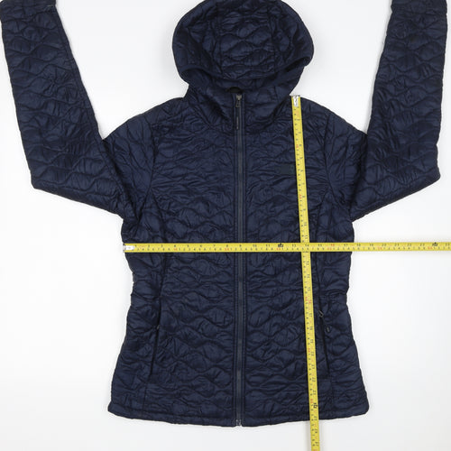 The North Face Women's Blue Quilted Hooded Jacket Size M