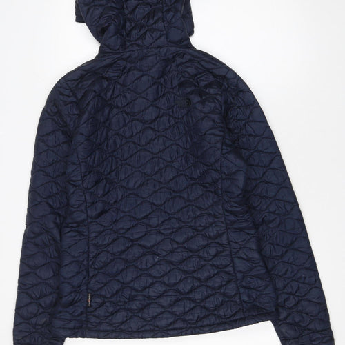 The North Face Women's Blue Quilted Hooded Jacket Size M