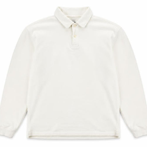 GAP Men’s White Long Sleeve Polo Shirt Size S Classic Cotton