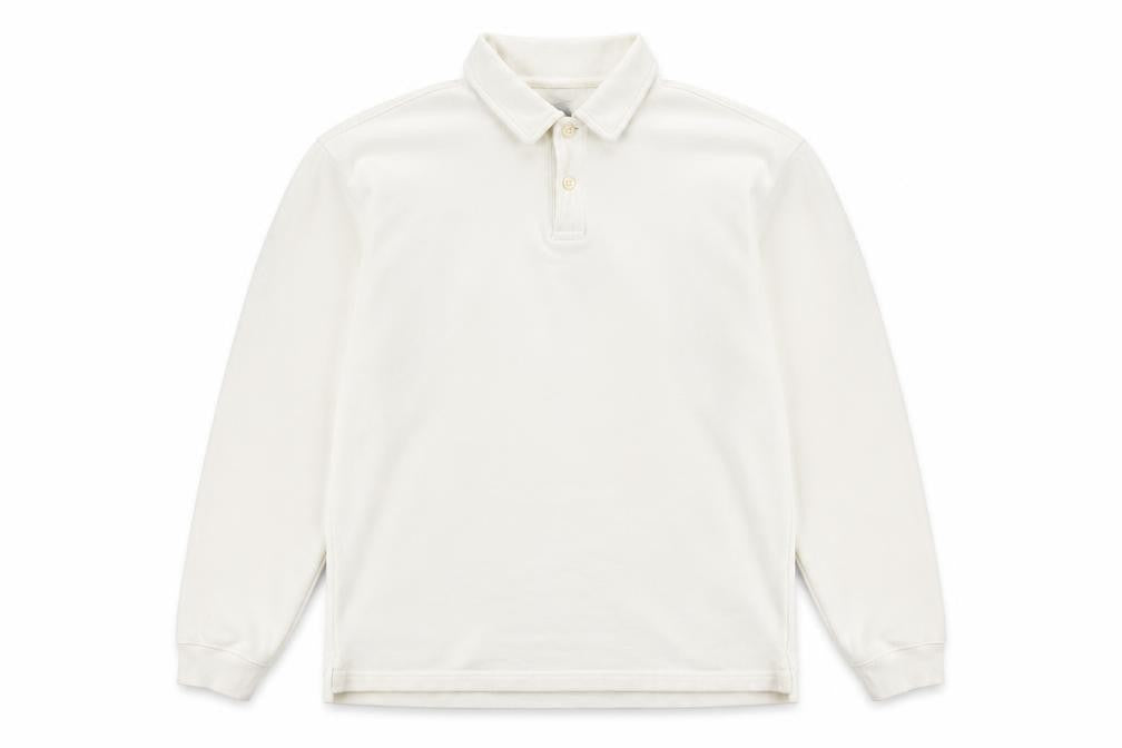 GAP Men’s White Long Sleeve Polo Shirt Size S Classic Cotton