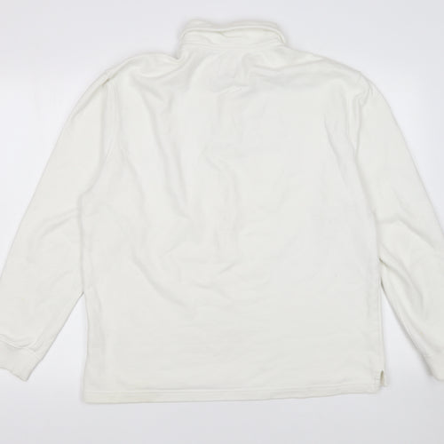 GAP Men’s White Long Sleeve Polo Shirt Size S Classic Cotton