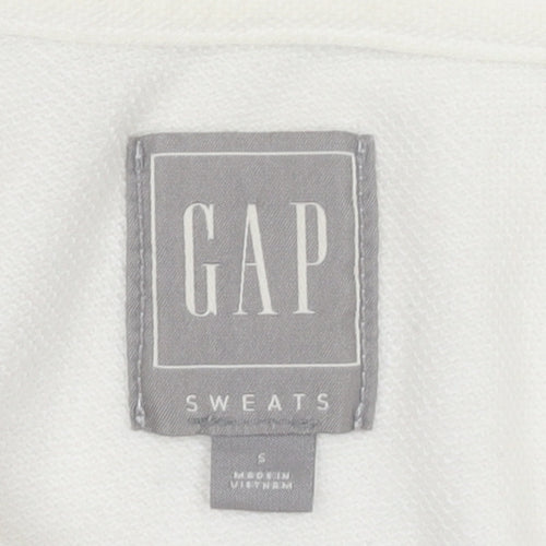 GAP Men’s White Long Sleeve Polo Shirt Size S Classic Cotton