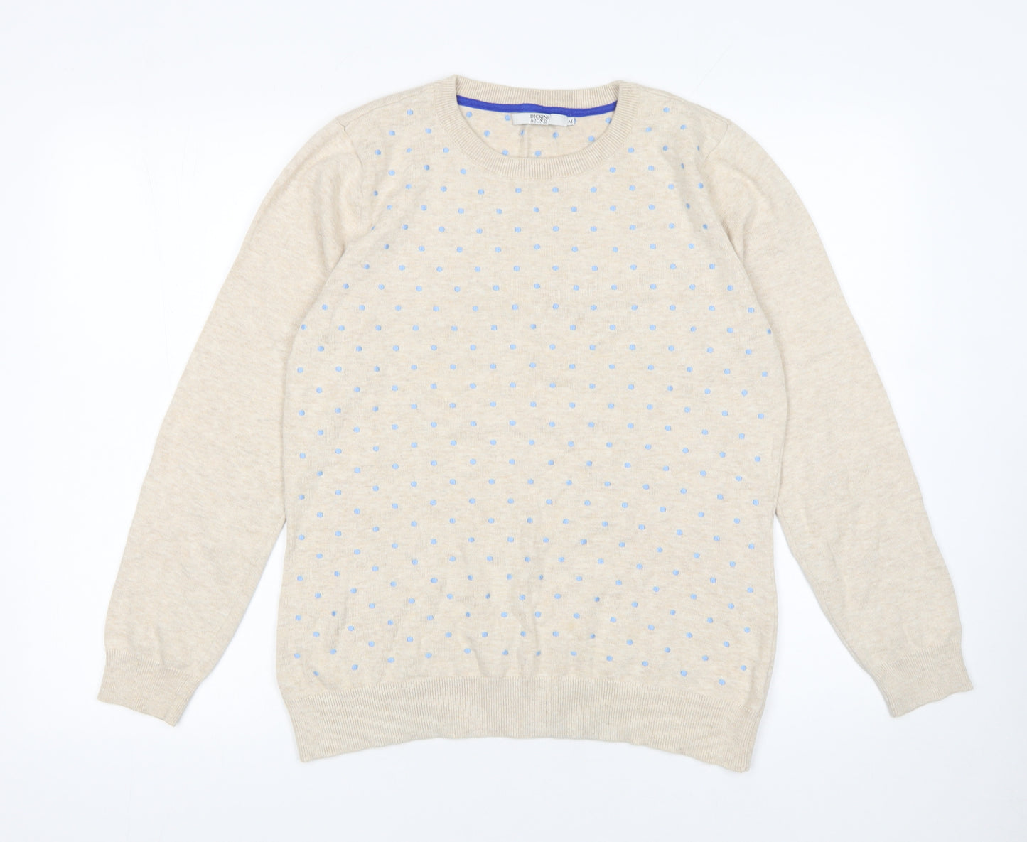 Dickins & Jones Womens Beige Polka Dot Cotton Jumper M