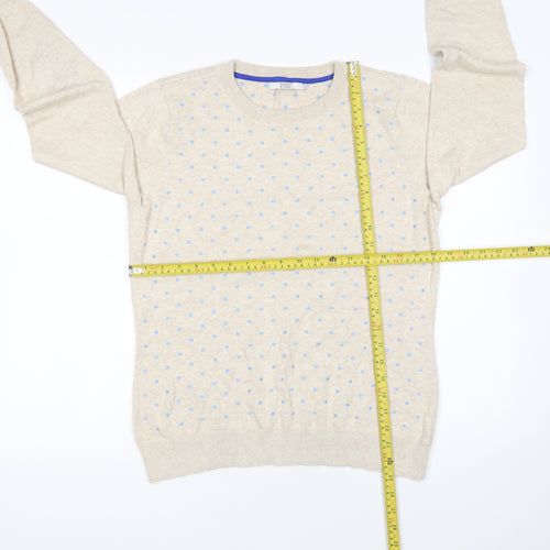 Dickins & Jones Womens Beige Polka Dot Cotton Jumper M